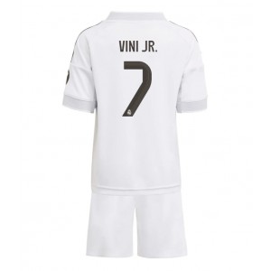 Fotbalové Dres Real Madrid Vinicius Junior #7 Dětské Domácí Oblečení 2025-26 Krátký Rukáv (+ trenýrky)